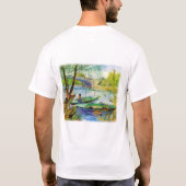 魚釣りイン春ビンセント・ヴァン・ゴッホ Tシャツ (裏面)