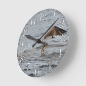 魚釣りオスプレイ&キャッチ3 Wildlife写真 ラウンド壁時計 (傾斜)