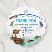 魚釣りオフィッシュと小さな漁師の誕生日ファボ フェイバータグ (裏面)