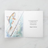 魚釣りオフRocks愛好家の誕生日カード カード (内部)