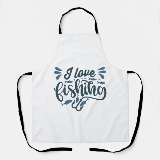 魚釣りオン魚釣りボート漁師 エプロン (正面)