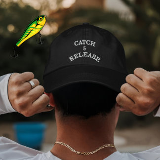魚釣りカスタムのキャッチ&リリースのギフトのための釣り 刺繍入りキャップ