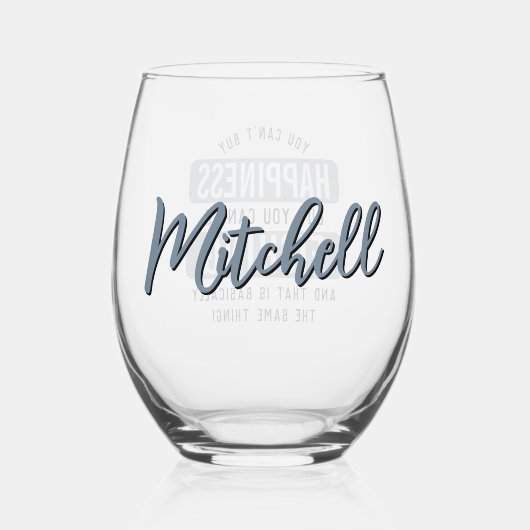 魚釣りカスタムは幸福のおもしろい魚釣り ステムなしワイングラス (裏面)