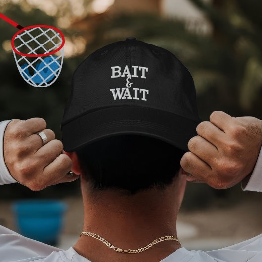 魚釣りカスタムギフト餌待ちデザインのための釣り人 刺繍入りキャップ