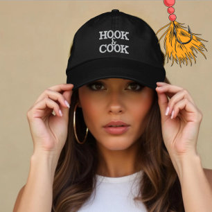魚釣りカスタムフック&調理師ギフトforアングラーズ 刺繍入りキャップ