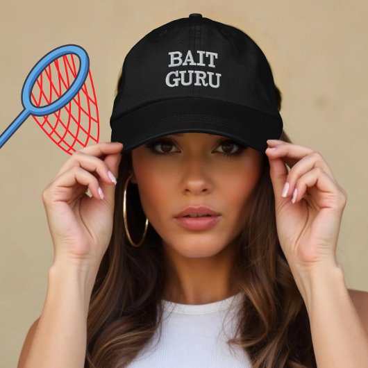 魚釣りカスタムベイトグル釣り人ギフト 刺繍入りキャップ
