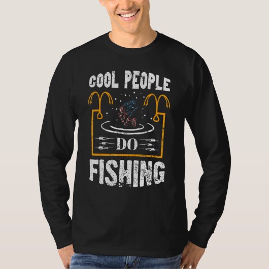 魚釣りカッコいいピープルド魚釣り魚釣り Tシャツ (正面)