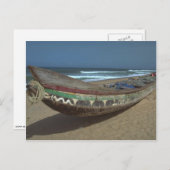 魚釣りカヌオンケタビーチ,ガーナ ポストカード (正面/裏面)