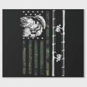 魚釣りカモフラージュUSAバスフィッシャーマン国旗 ラッピングペーパー (フラット)