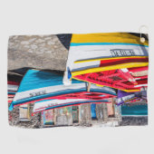 魚釣りカラフルボーツケープヴェルデ ゴルフタオル (横)