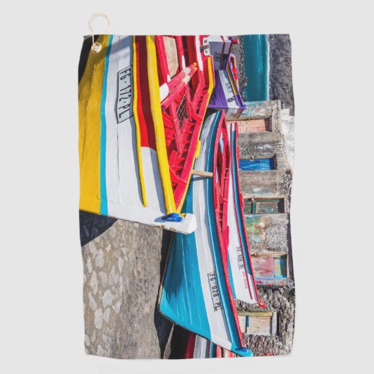 魚釣りカラフルボーツケープヴェルデ ゴルフタオル (正面)