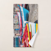 魚釣りカラフルボーツケープヴェルデ バスタオルセット (ハンドタオル)