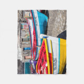 魚釣りカラフルボーツケープヴェルデ フリースブランケット (正面)