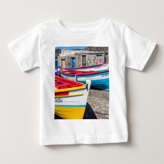 魚釣りカラフルボーツケープヴェルデ ベビーTシャツ (正面)