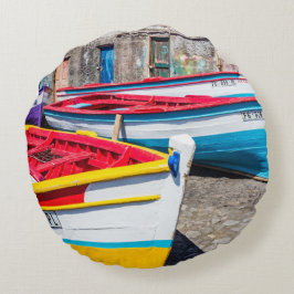 魚釣りカラフルボーツケープヴェルデ ラウンドクッション