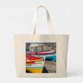 魚釣りカラフルボーツケープヴェルデ ラージトートバッグ (裏面)