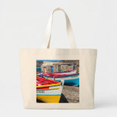 魚釣りカラフルボーツケープヴェルデ ラージトートバッグ (正面)