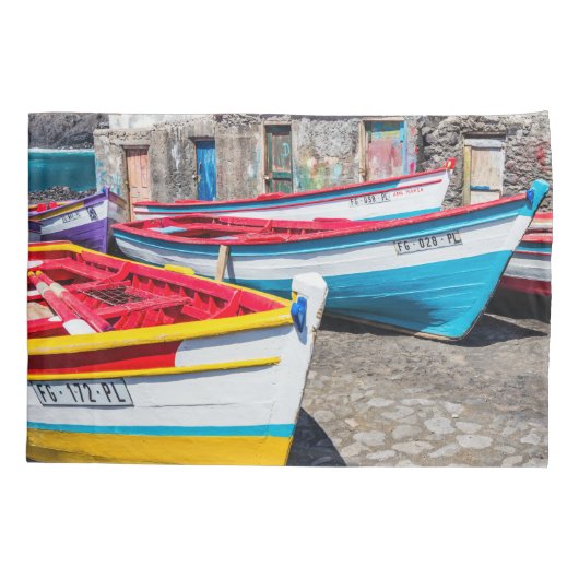 魚釣りカラフルボーツケープヴェルデ 枕カバー (裏面)