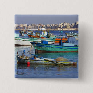 魚釣りカラフル船 缶バッジ