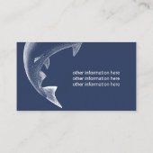 魚釣りガイドプロフェッショナルフィッシャーマンネイビーブルー 名刺 (裏面)