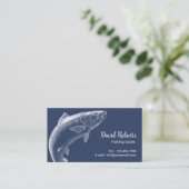 魚釣りガイドプロフェッショナルフィッシャーマンネイビーブルー 名刺 (スタンド正面)