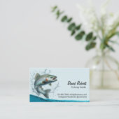 魚釣りガイドプロフェッショナル魚釣り文字プレーン 名刺 (スタンド正面)