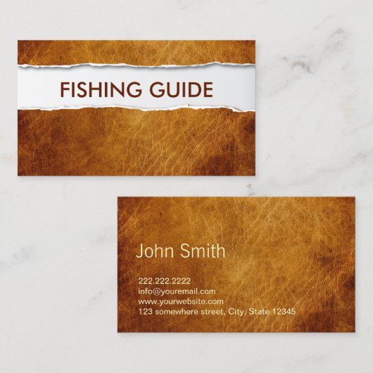魚釣りガイドヴィンテージリップ紙 名刺 (正面/裏面)