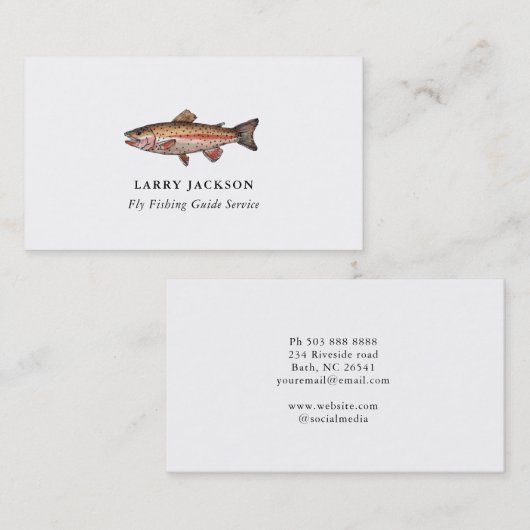 魚釣りガイド漁師名刺 名刺 (正面/裏面)