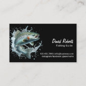 魚釣りガイド魚釣り文字プレーンブラック 名刺 (正面)