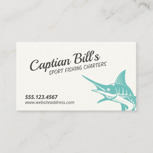 魚釣りガイド、魚釣り文字 名刺 (正面)