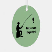 魚釣りガイ – 釣り糸オンライン – 任意の色 メタルオーナメント (正面右)