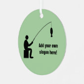 魚釣りガイ – 釣り糸オンライン – 任意の色 メタルオーナメント (正面左)