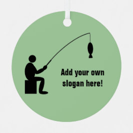 魚釣りガイ – 釣り糸オンライン – 任意の色 メタルオーナメント