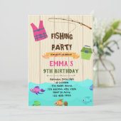 魚釣りガール誕生パーティーの招待 招待状 (スタンド正面)