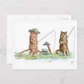 魚釣りキャッツバイルイスワーイン ポストカード (正面/裏面)