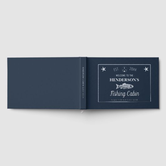 魚釣りキャビンいかりフィッシュカスタムウェルカムシルバー ゲストブック (全面)