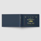 魚釣りキャビンいかりフィッシュカスタムウェルカム金ゴールド ゲストブック (全面)