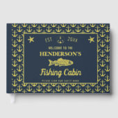 魚釣りキャビンカスタムウェルカムフィッシュいかり金ゴールド ゲストブック (正面)