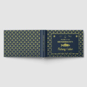 魚釣りキャビンカスタムウェルカムフィッシュいかり金ゴールド ゲストブック (全面)