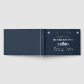 魚釣りキャビンパーソナライズされたウェルカムシルバー ゲストブック (全面)