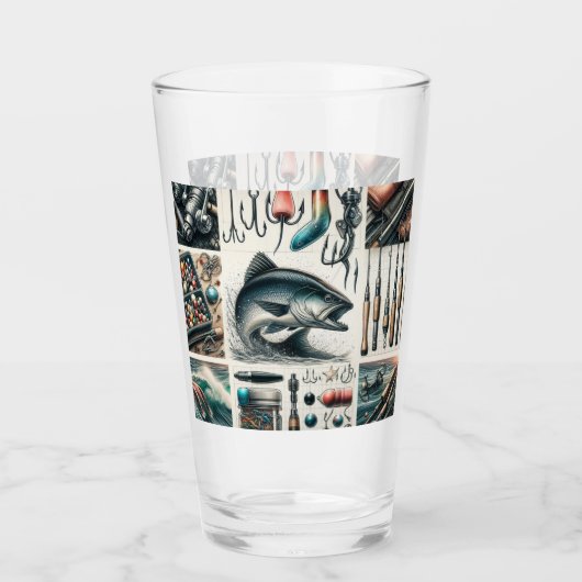 魚釣りギアバスフィッシュ タンブラーグラス (正面)