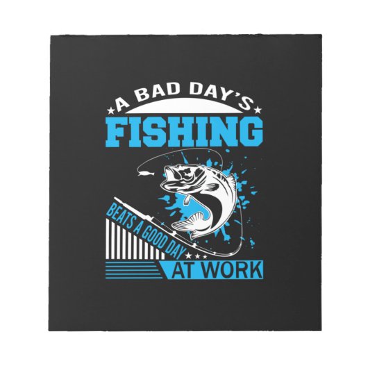 魚釣りギフトアグッドデイ魚釣り ノートパッド (正面)