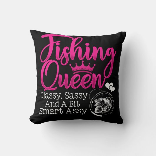 魚釣りクイーンクラスサスミッ頭が切れるトの魚 クッション (正面)