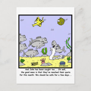 魚釣りクォータ:魚漫画 ポストカード