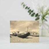 魚釣りクラシックボート ポストカード (スタンド正面)