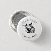 魚釣りクラブネームフィッシュマンガ白黒 缶バッジ (正面&裏面)
