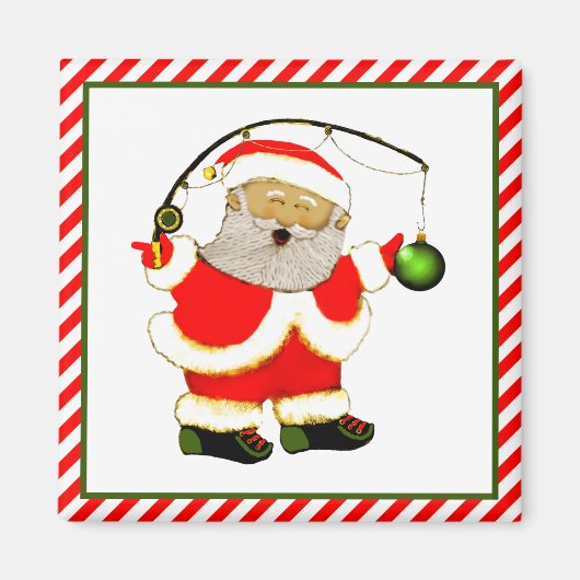 魚釣りクリスマスストッキングスタッファー マグネット (正面)