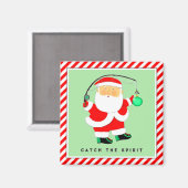 魚釣りクリスマスストッキングスタッファー マグネット (正面/裏面)