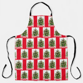 魚釣りクリスマスツリーオーナメントホリデイ エプロン (正面)
