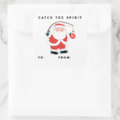 魚釣りクリスマスホリデーギフトラベル スクエアシール (バッグ)